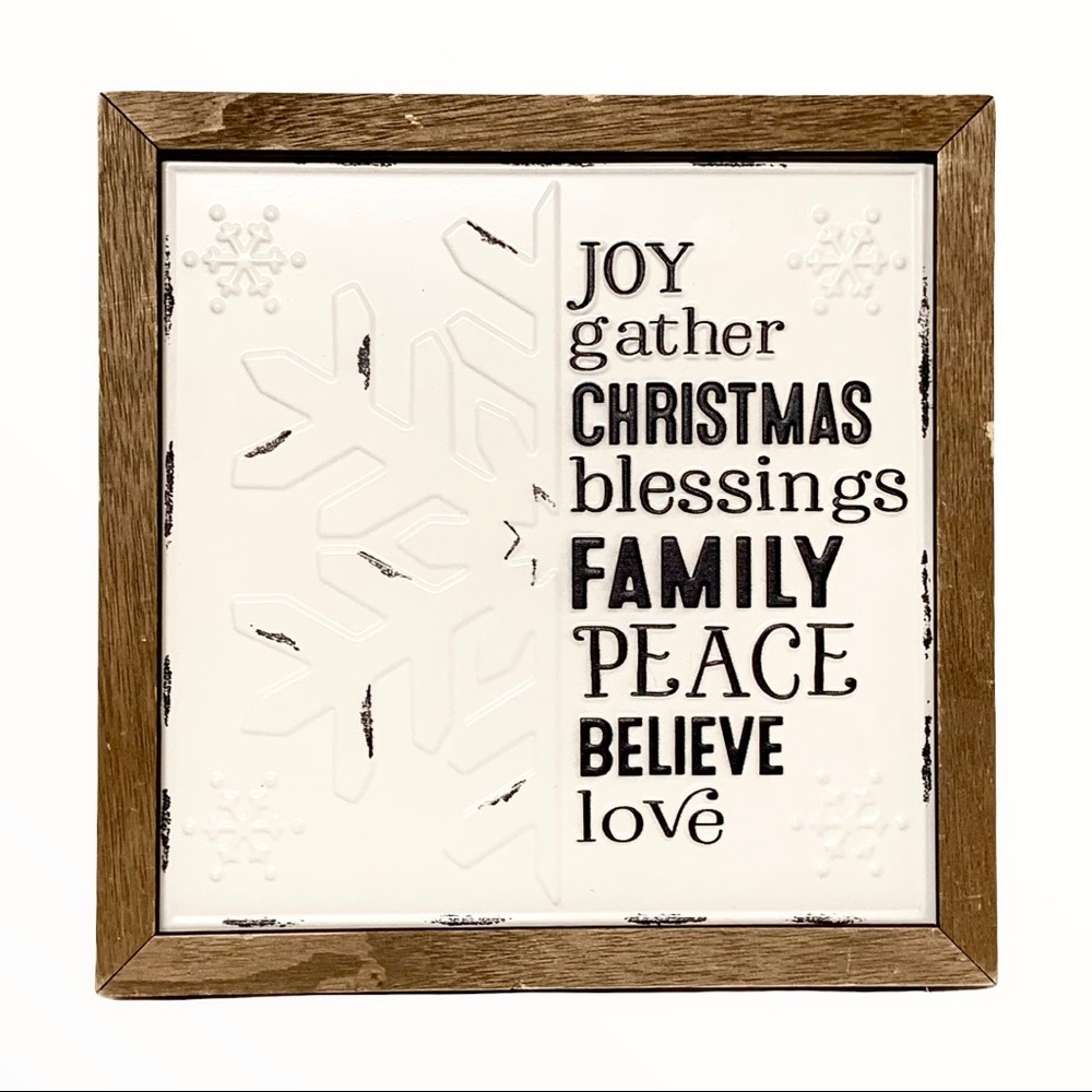 Farmhouse Christmas Wall Decor Wood Block Sign by Aspen Cove Collection